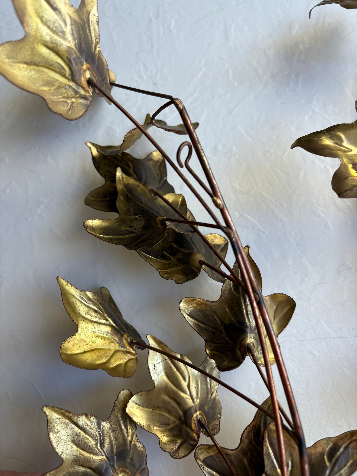Gold-Tone Metal Leaf Wall Hanging Pair