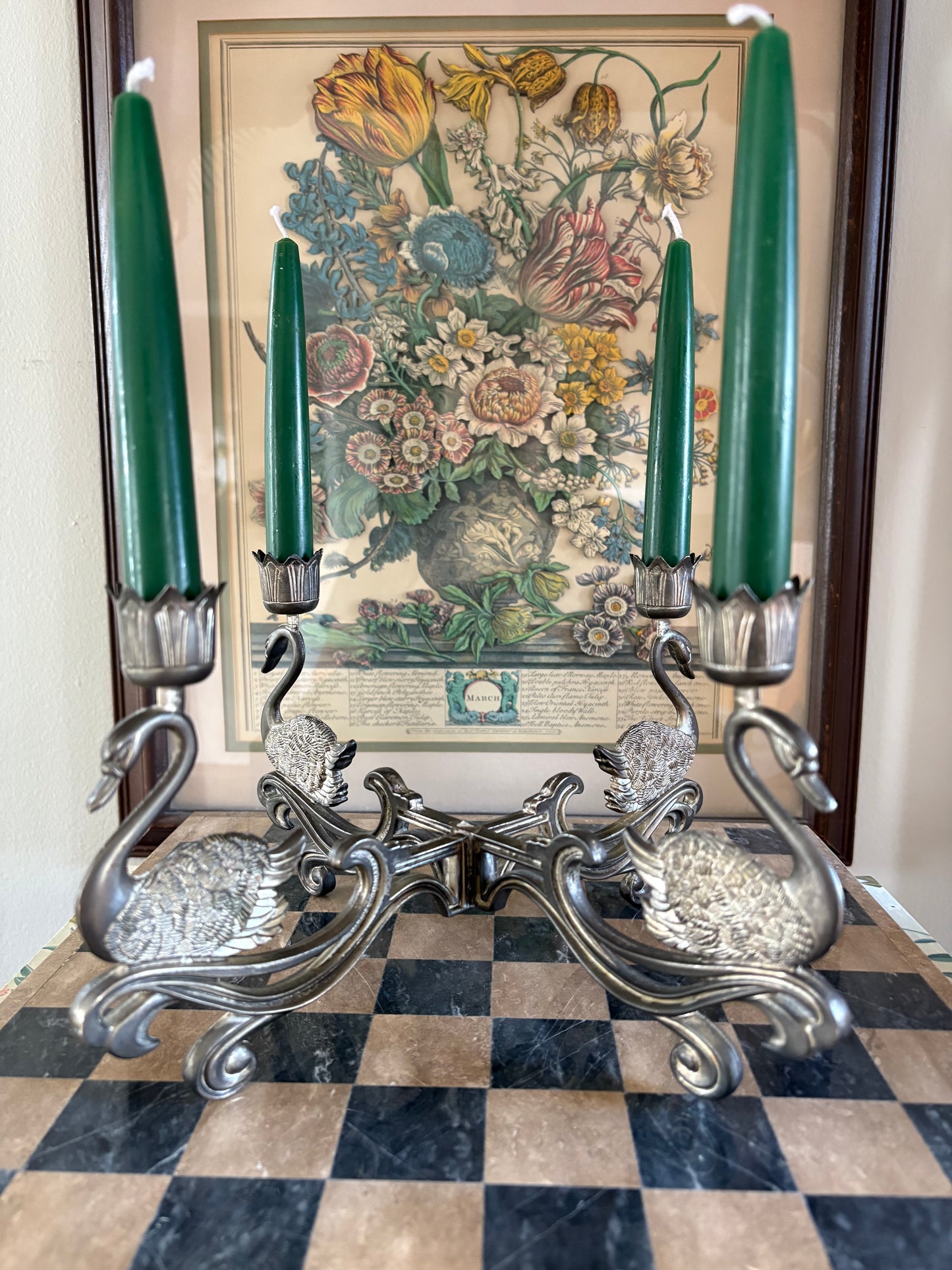 Godinger Silver-Plated Swan Candelabra