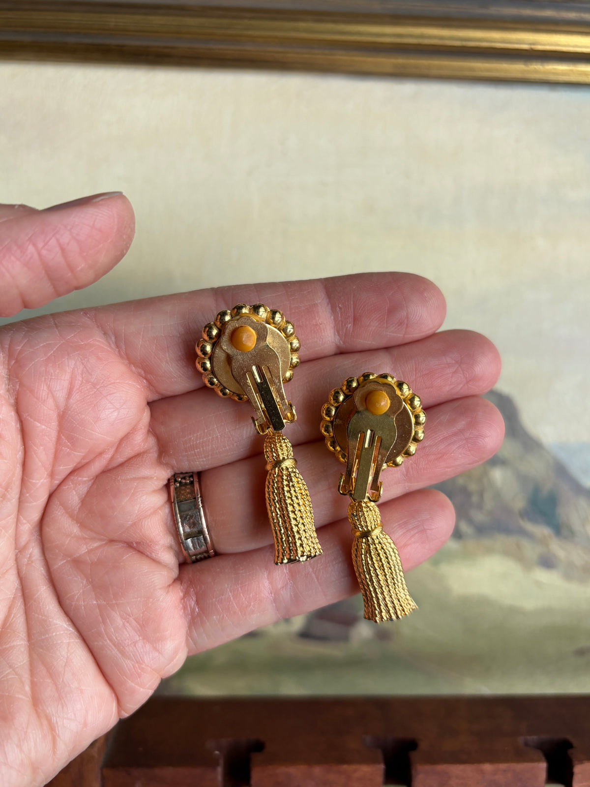 Gold-Tone Tassel Clip-On Earrings