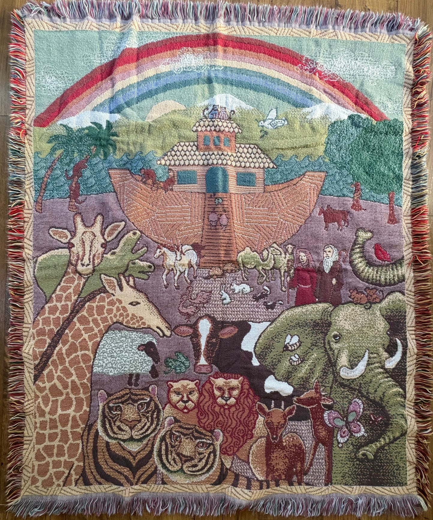 Woven Tapestry Throw Blanket Noah’s Ark