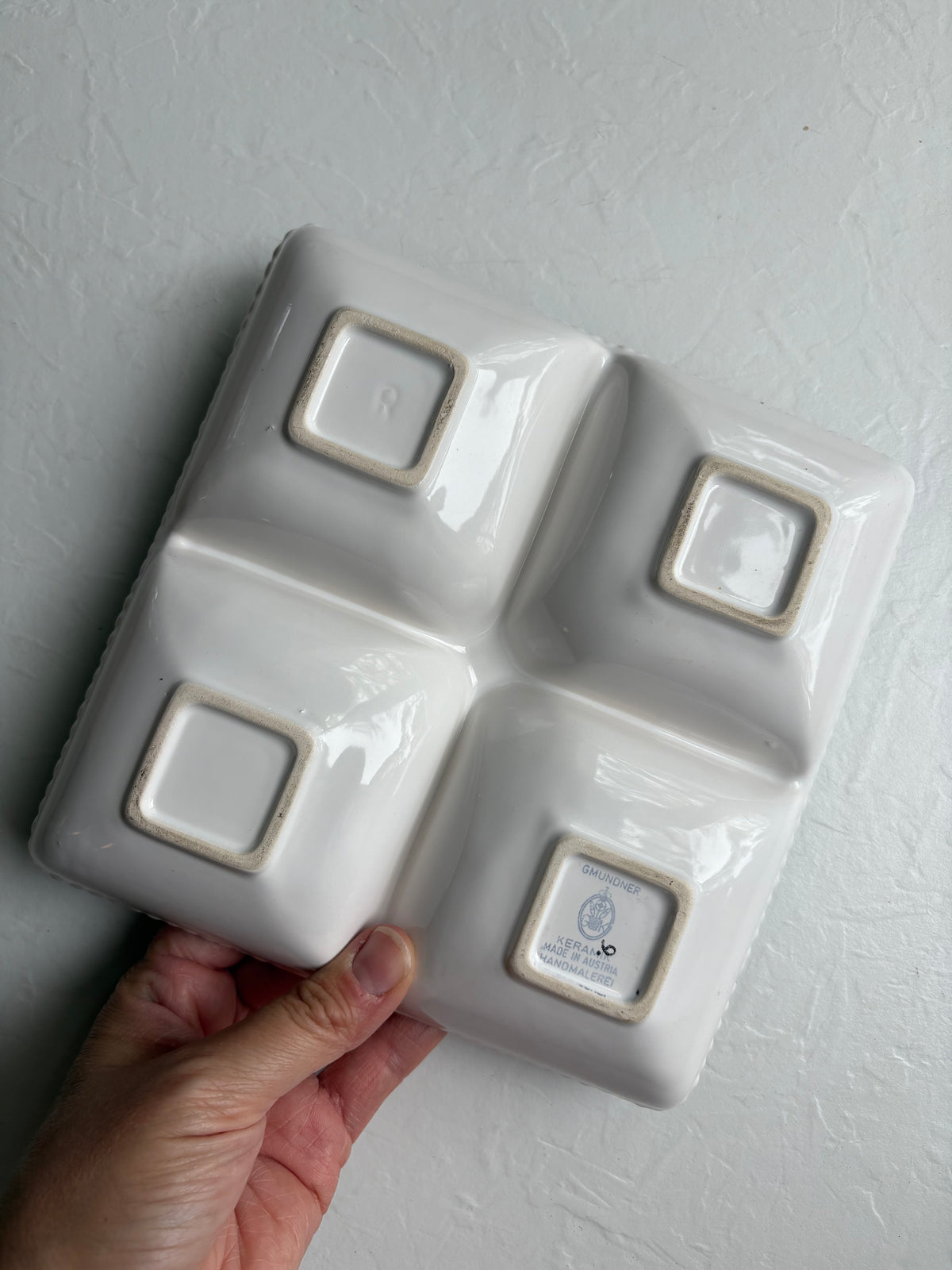 Gmundner Keramik Divided Dish with Bow