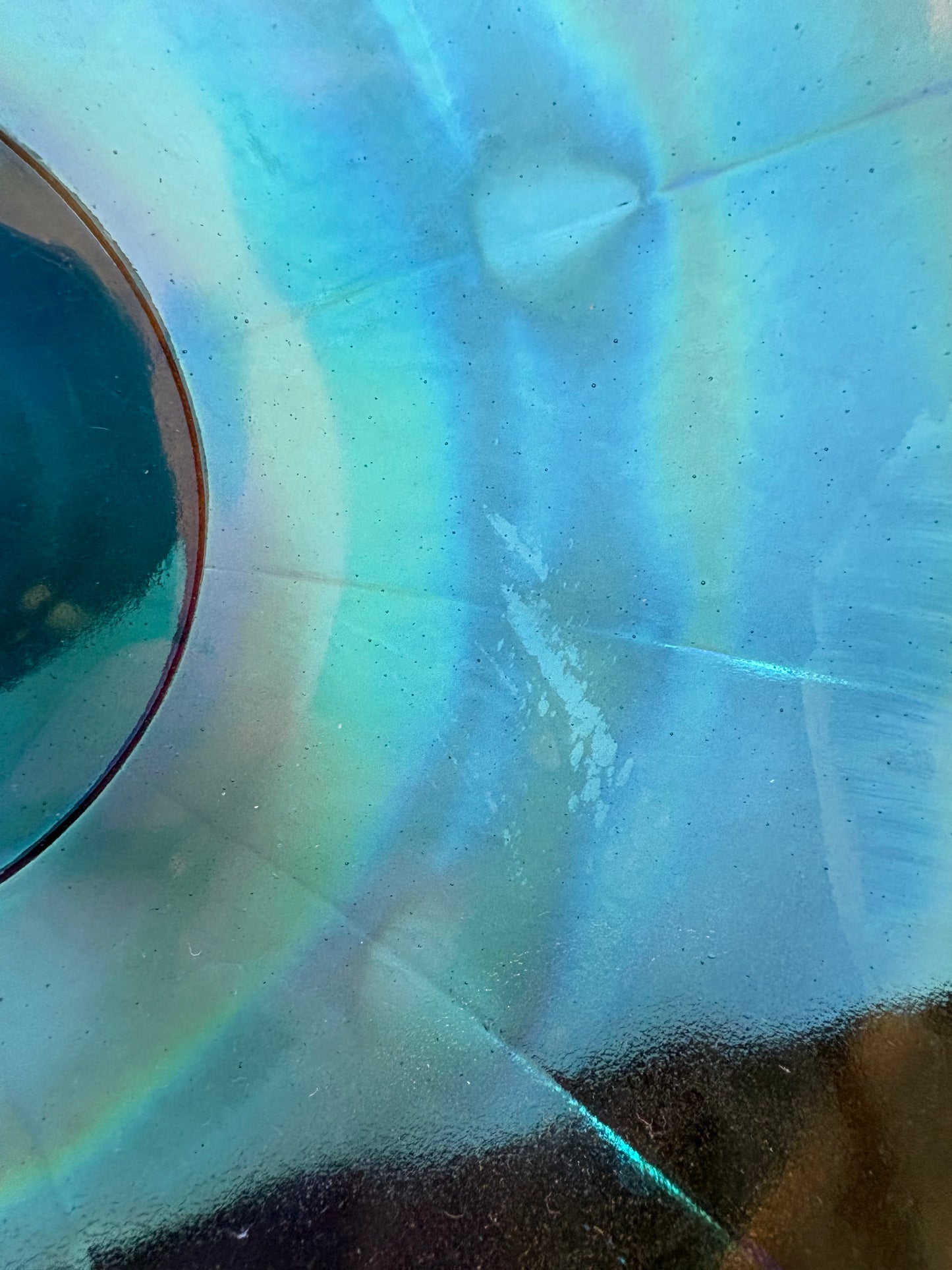 Blue Carnival Glass Compote