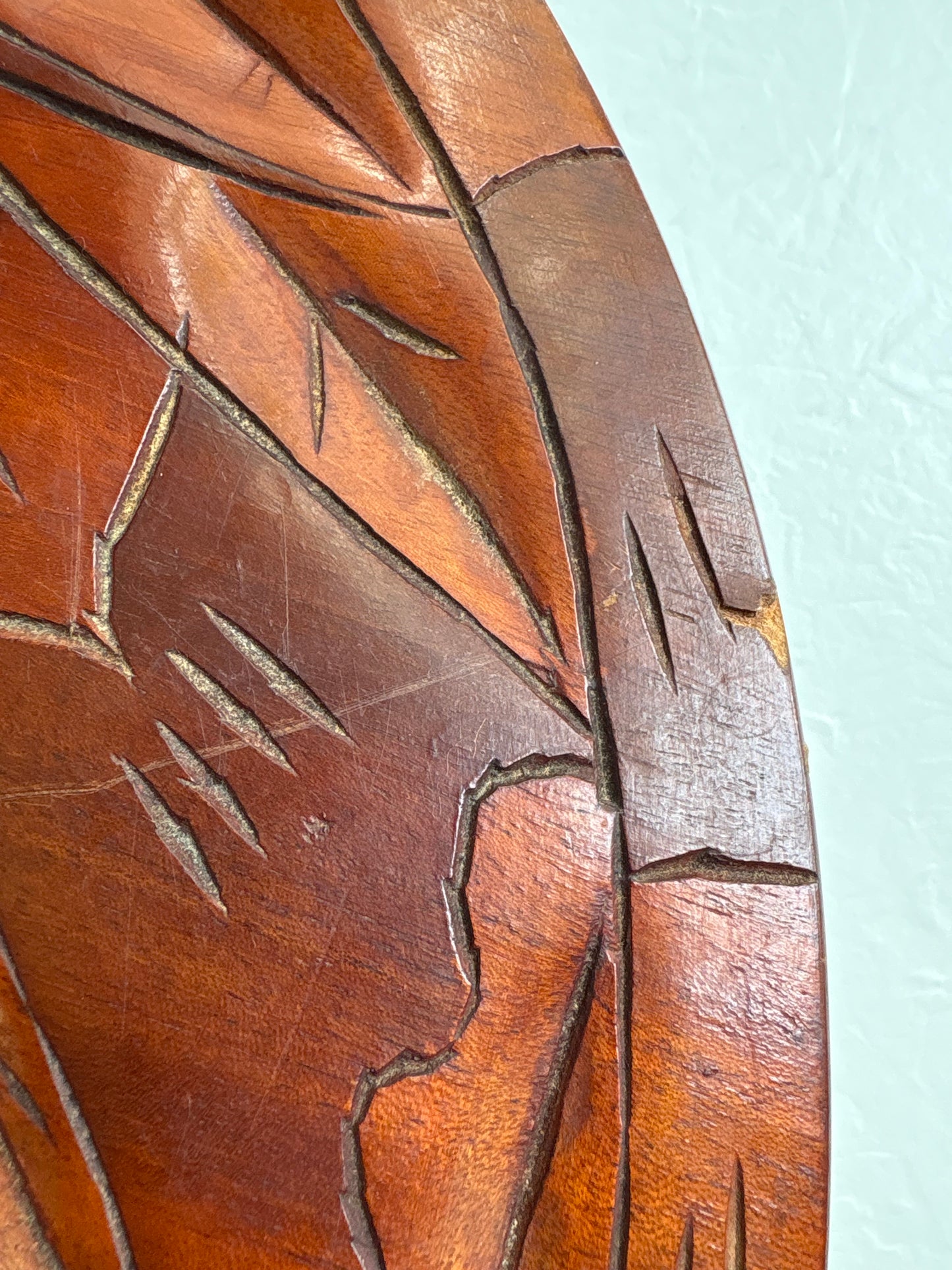 Hand-Carved Wooden Chess / Checker Board