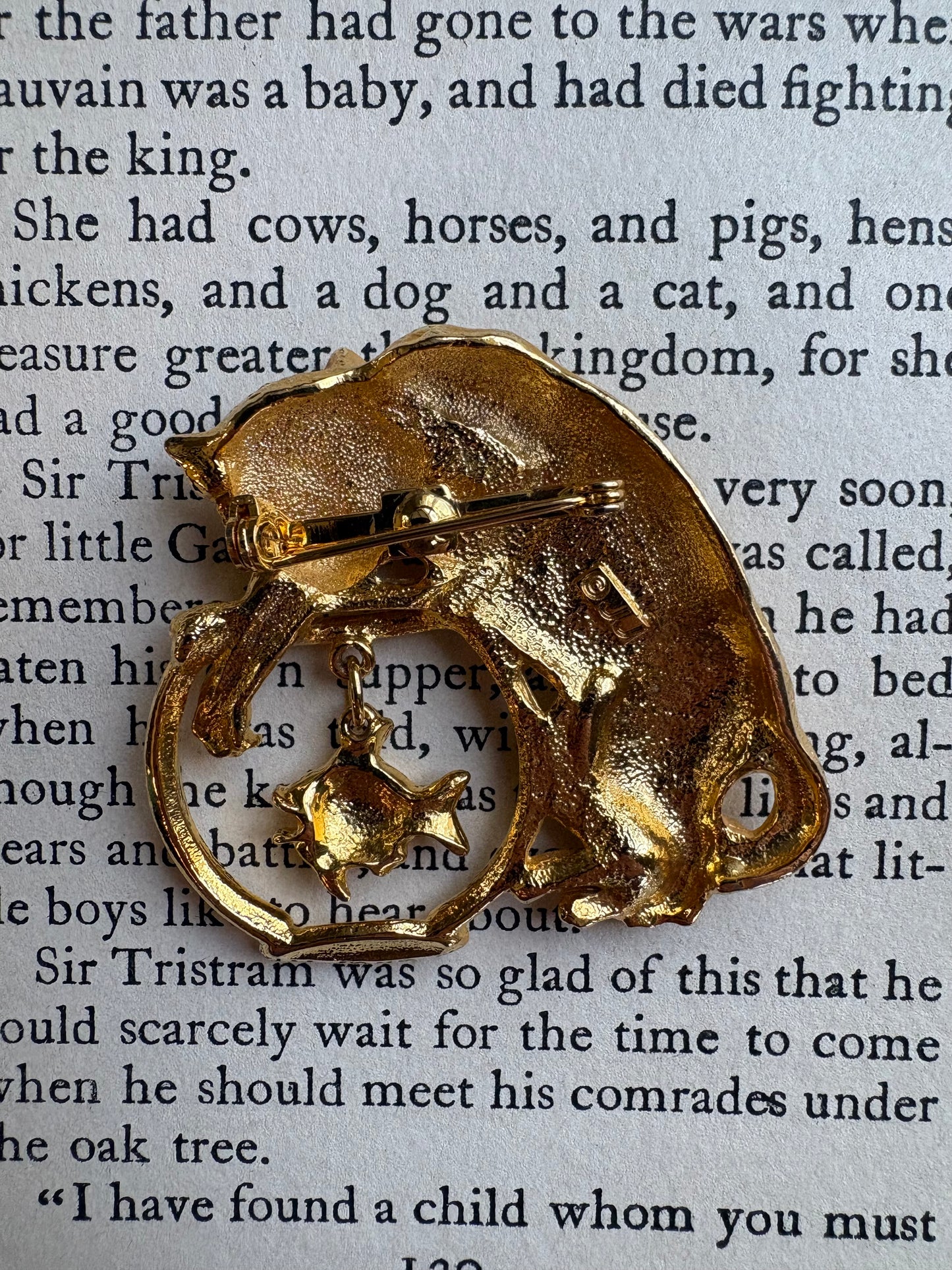Cat and Fishbowl Brooch