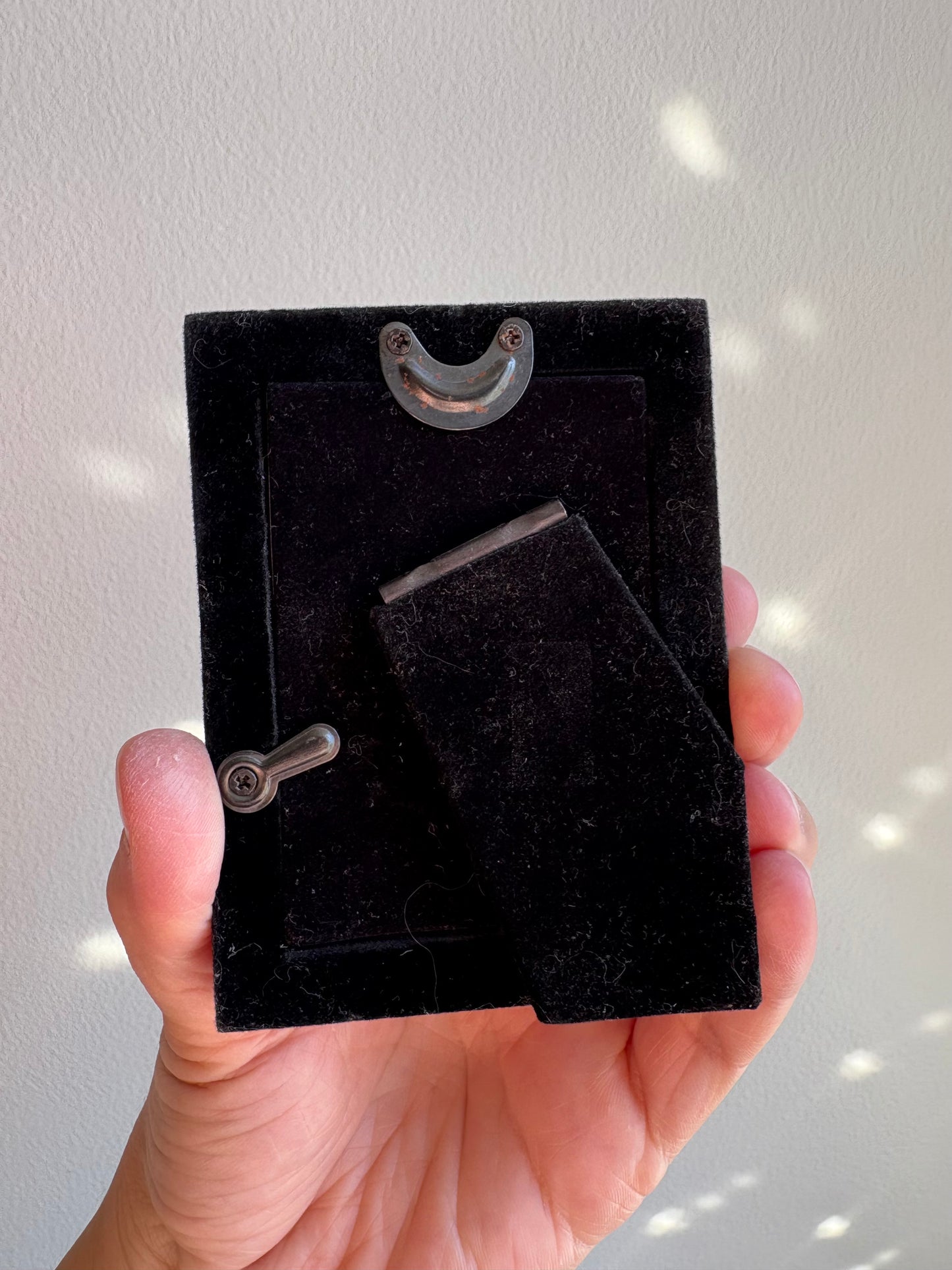 Small Brass Frame with Hand and Bouquet Print