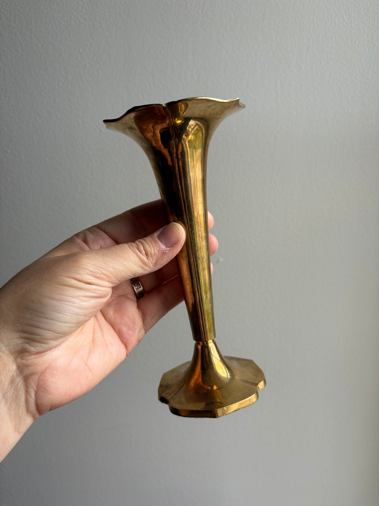 Brass Flower-Shaped Vase