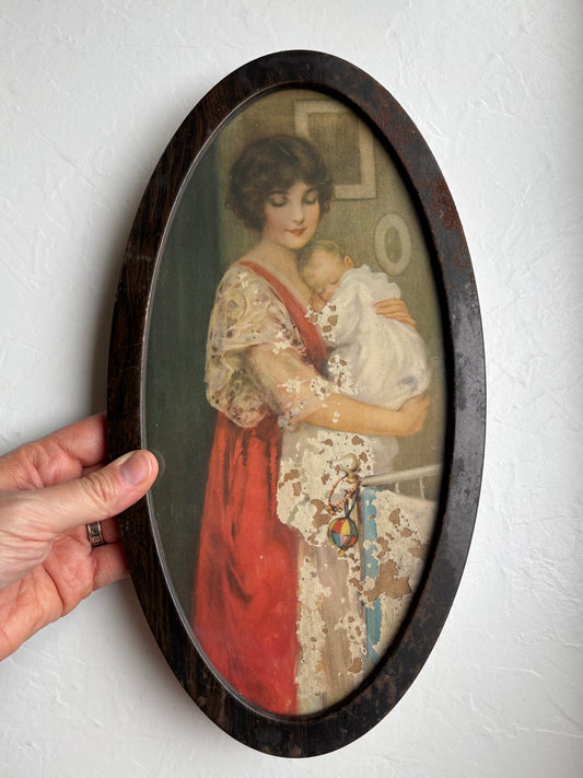 Mother and Child Oval Art