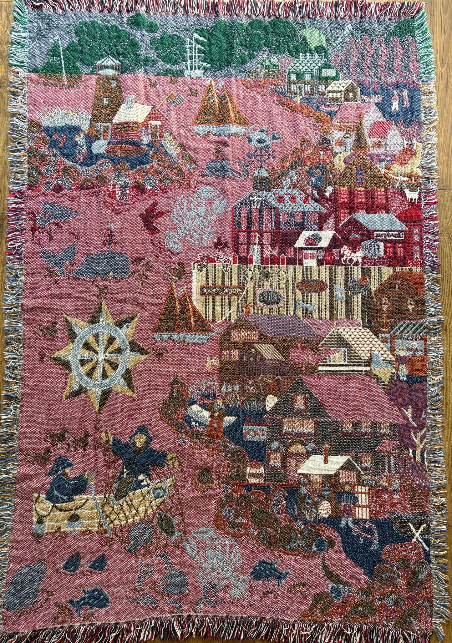 Woven Tapestry Throw Blanket Seaside