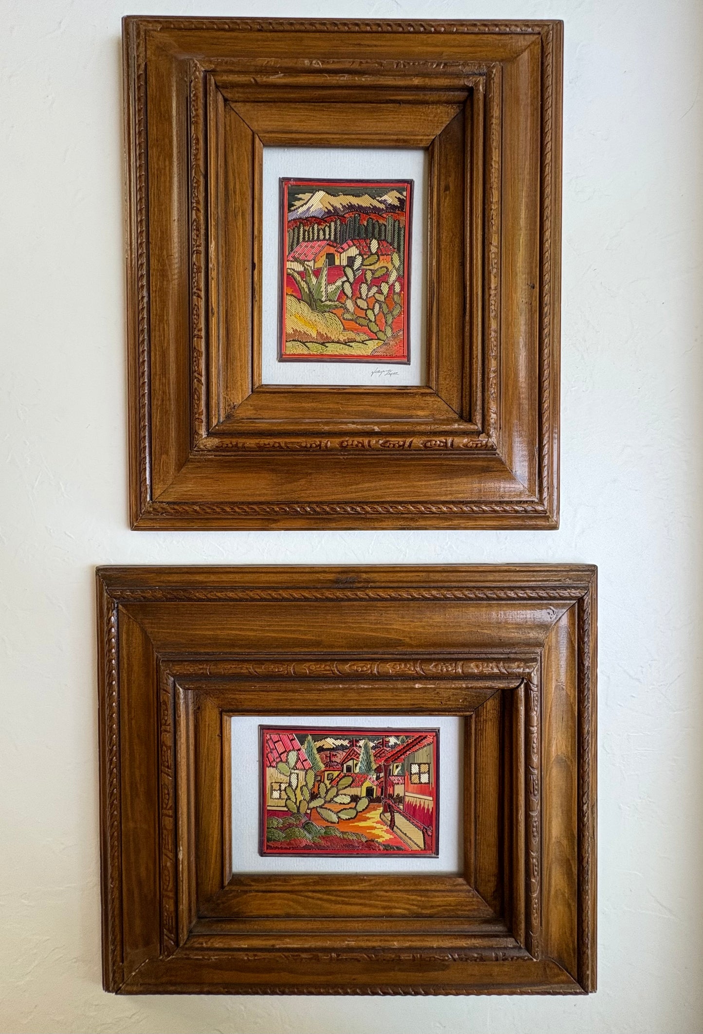 Straw Mosaic Art in Wooden Frames