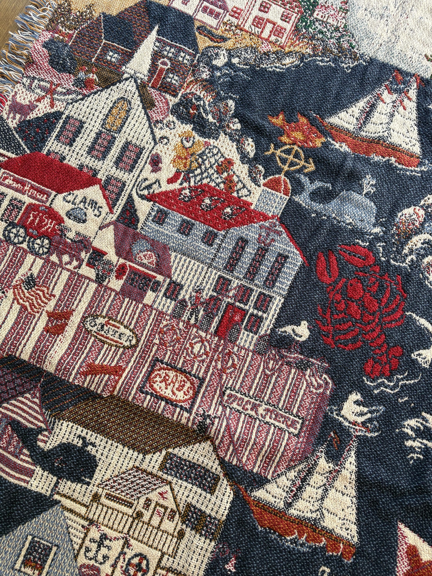 Woven Tapestry Throw Blanket Seaside