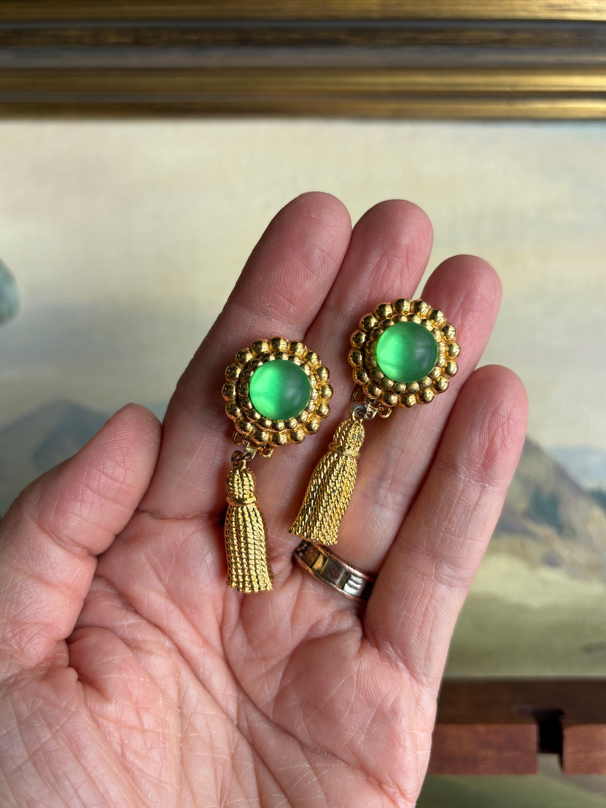 Gold-Tone Tassel Clip-On Earrings
