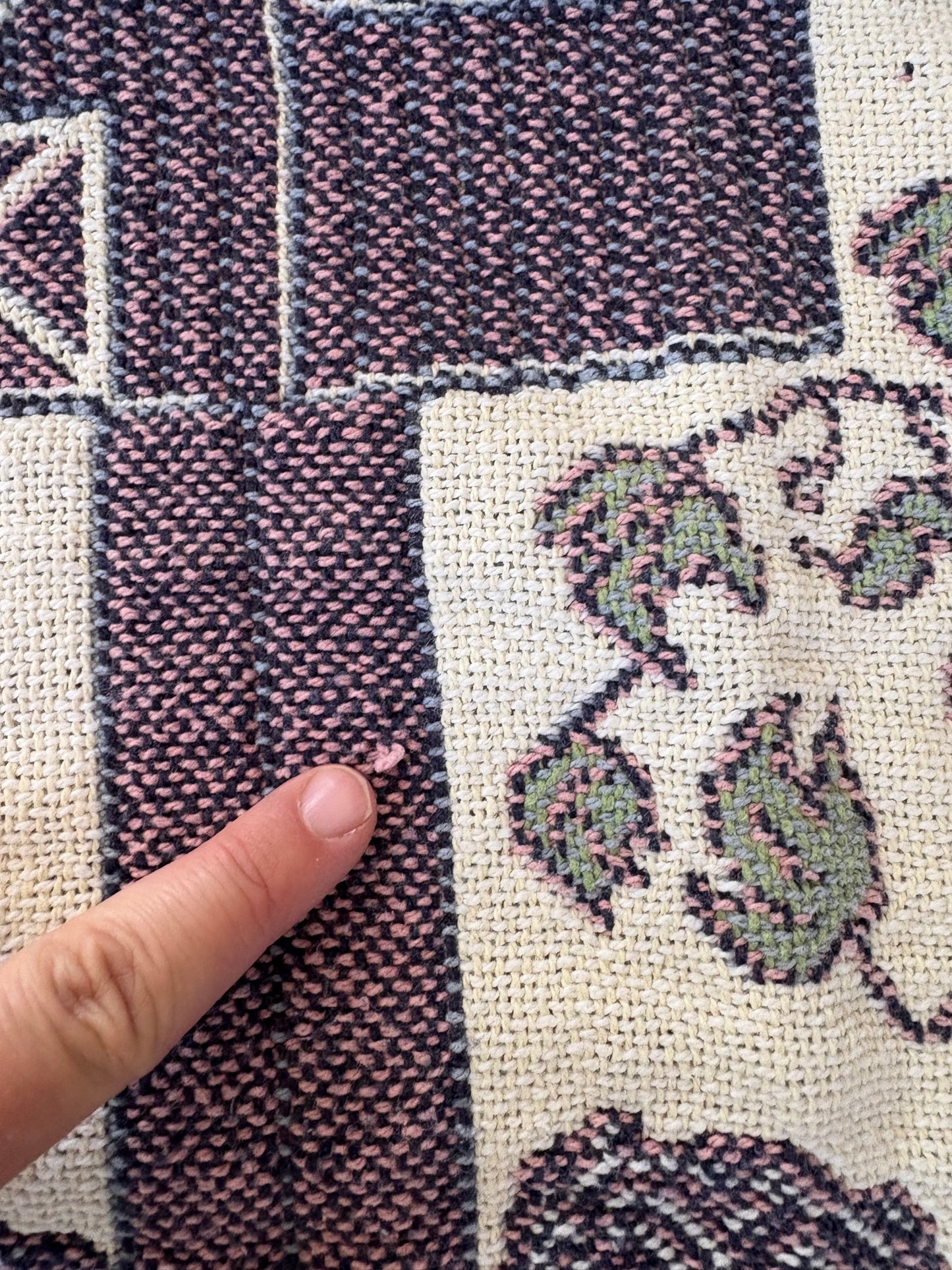 Woven Tapestry Throw Blanket with Birdhouses