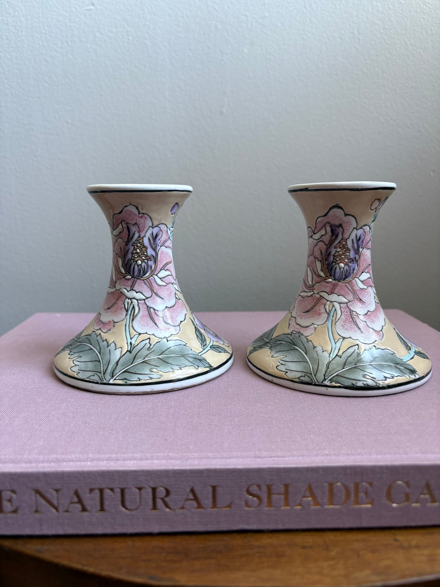 Floral Chinoiserie Candlesticks