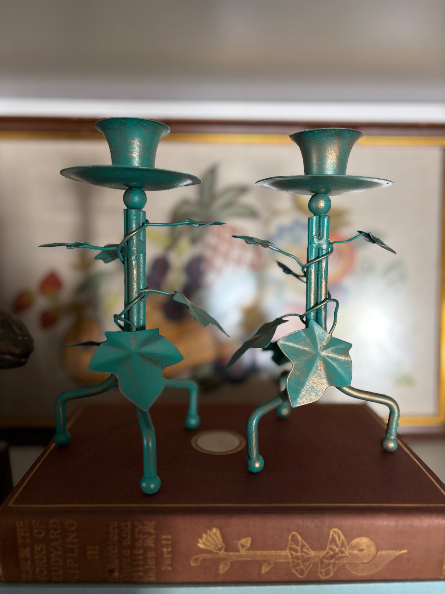 Metal Ivy Candlesticks