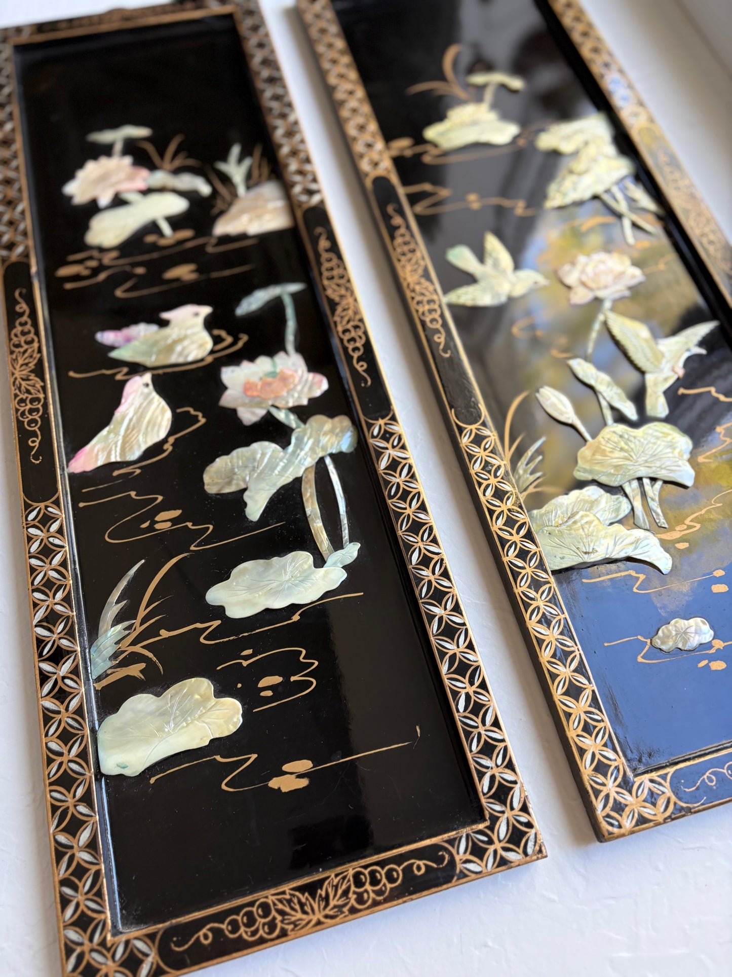 Black Lacquer Art with Mother-of-Pearl Inlay