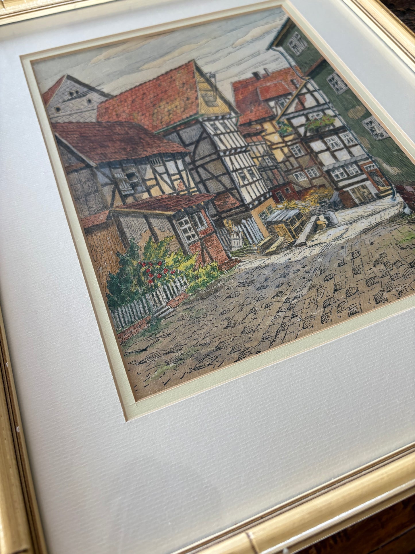 City Street Prints in Faux Bamboo Frames by Bernhardt