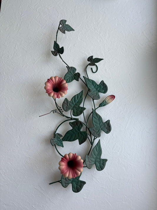 Morning Glories Metal Floral Wall Hanging