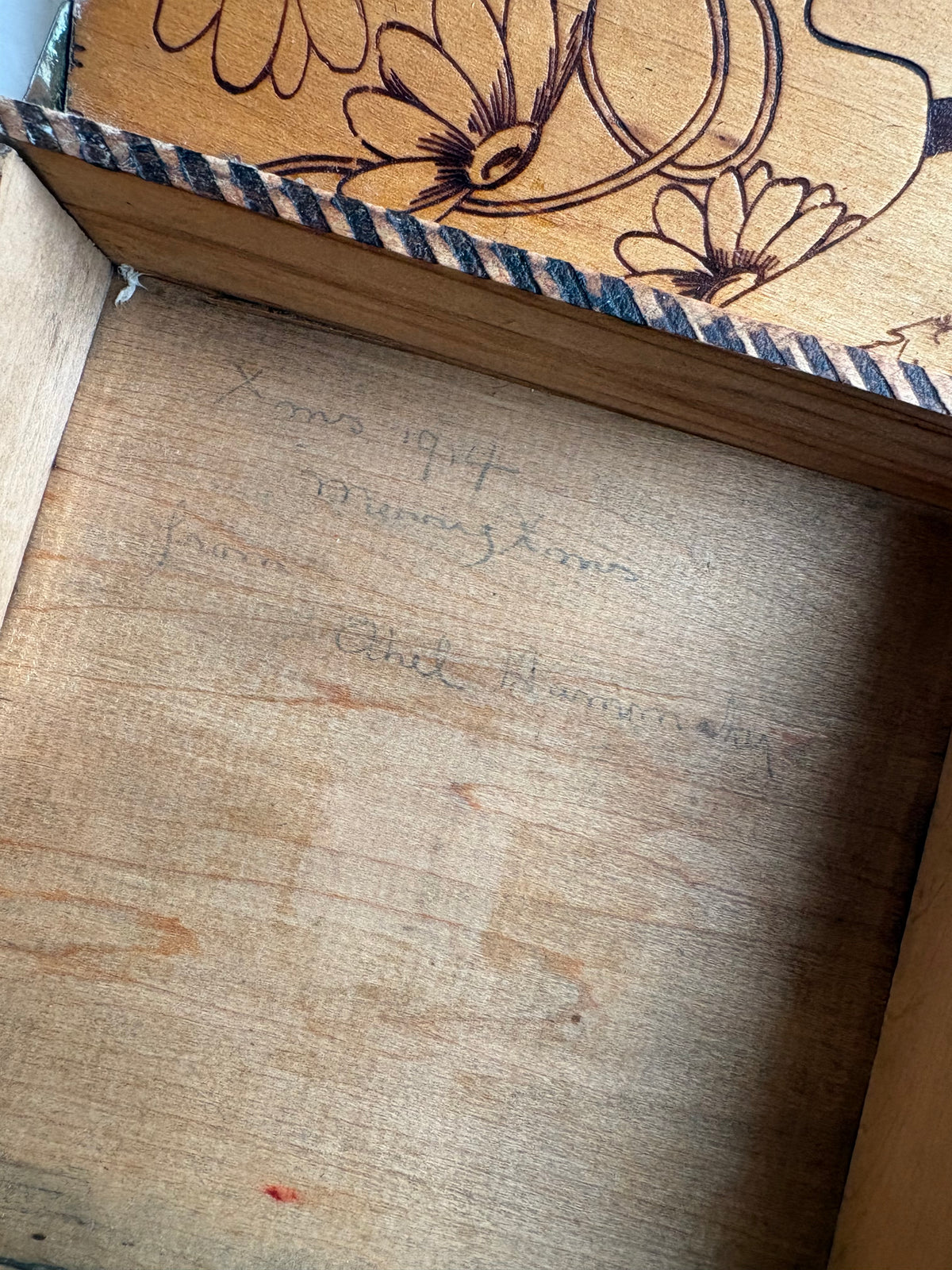 Flemish Art Pyrography Wooden Box