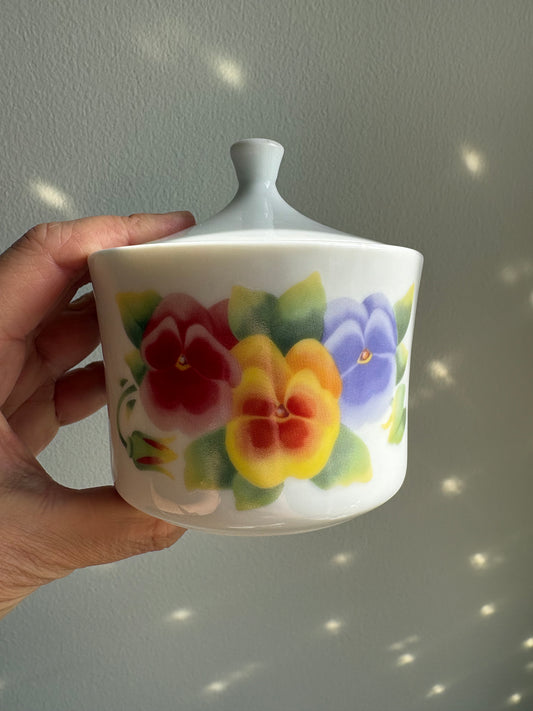 Corning Summer Blush Pansy Sugar Bowl
