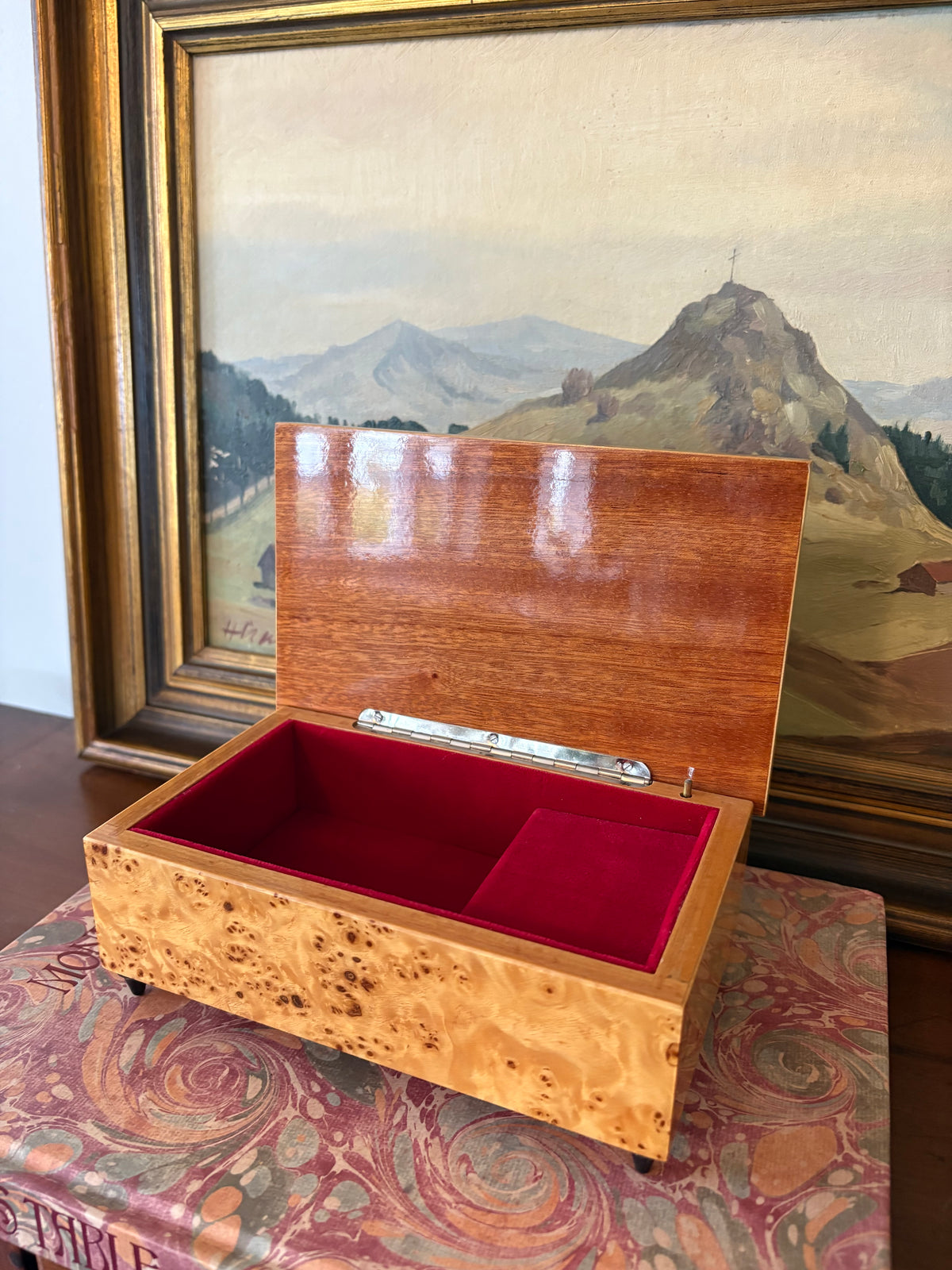Italian Burl Wood Music Box