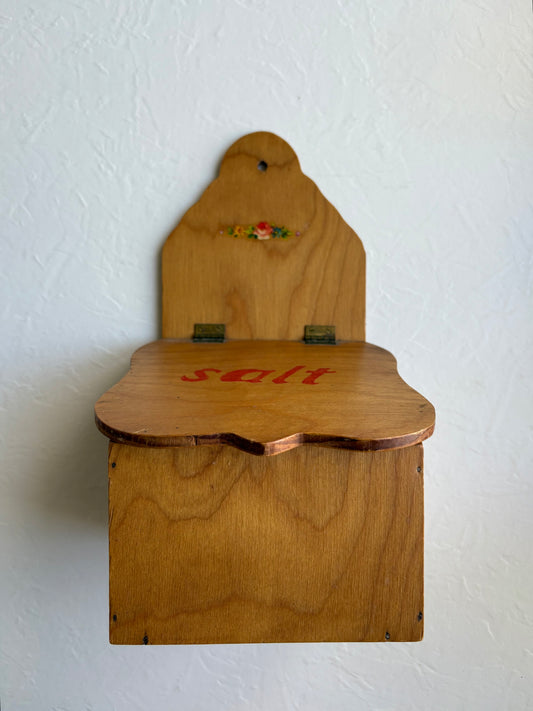 Hand-Painted Wooden Salt Box