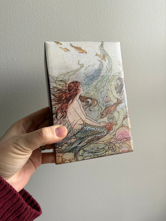 Mermaid Wishes Decorative Wood Trinket Box