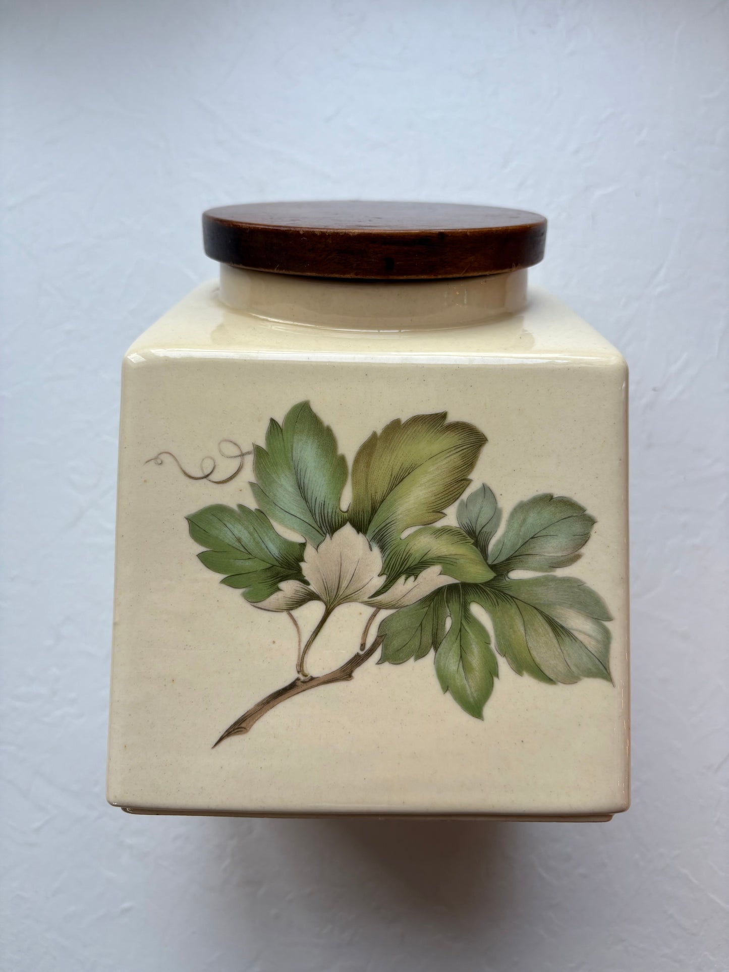 Ceramic Canister with Wooden Lid