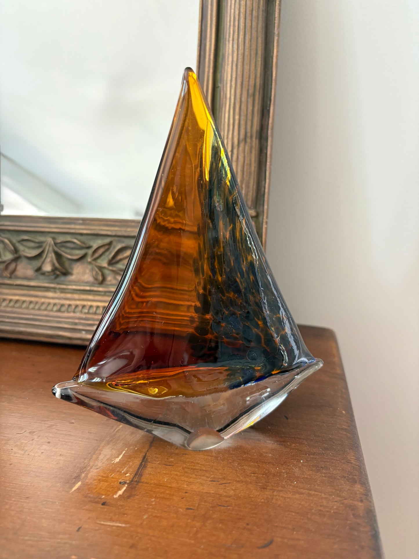 Glass Sailboat Figure