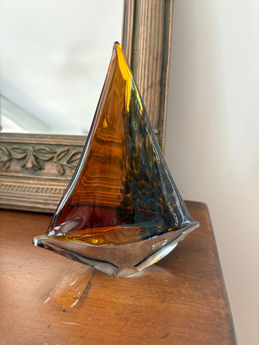 Glass Sailboat Figure