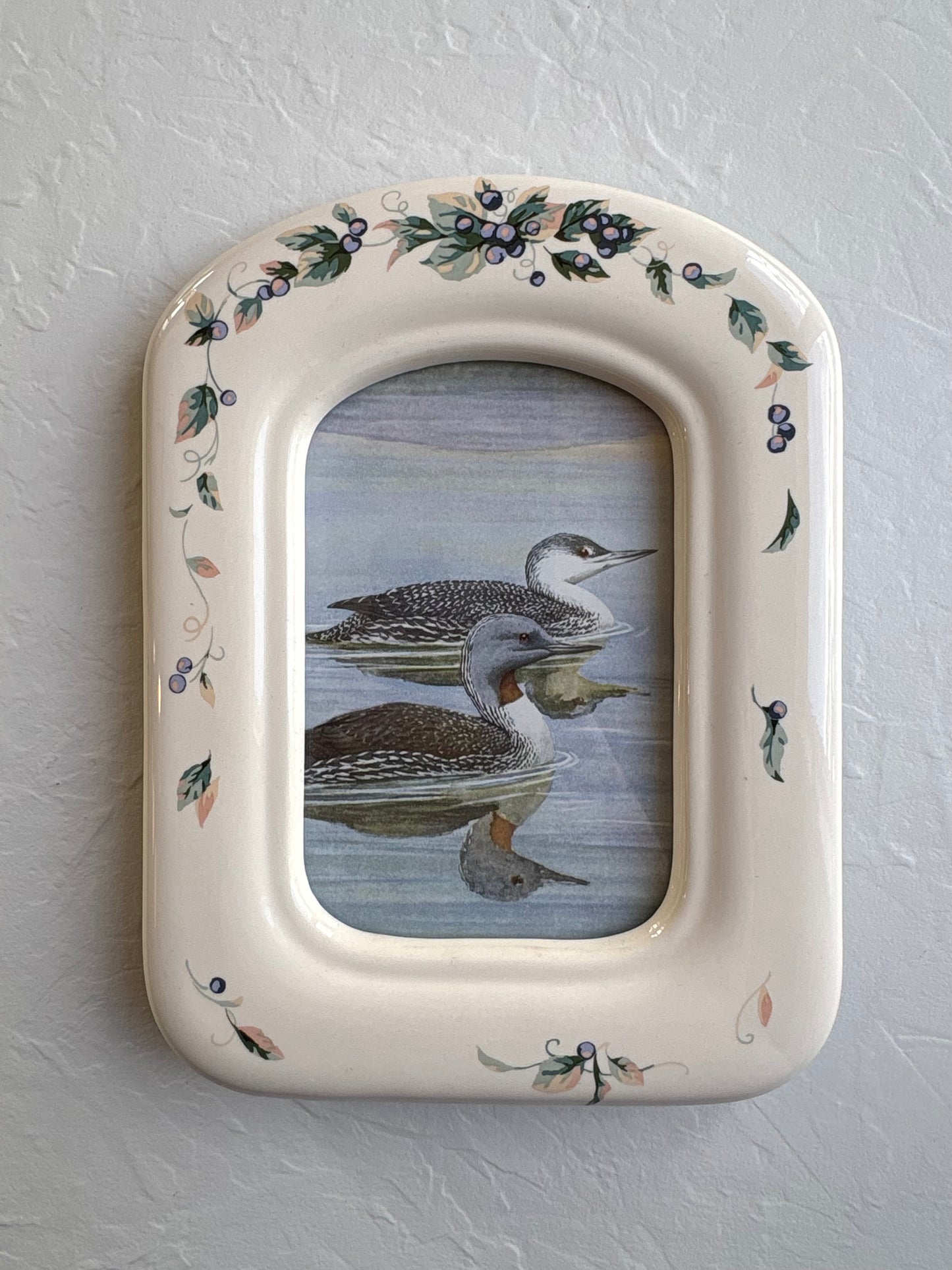Loon Art in Ceramic Frame