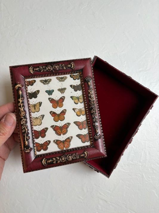 Victorian-Style Frame Box with Butterfly Print
