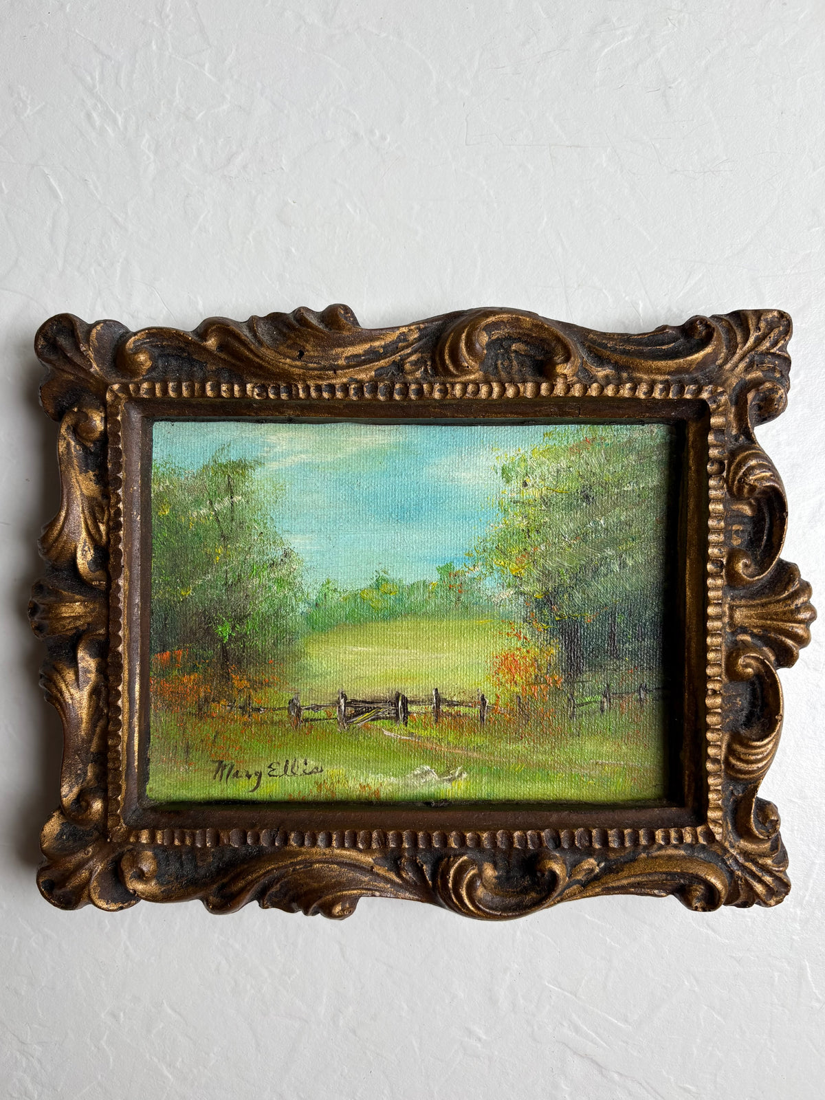 Landscape Oil Painting in Ornate Frame