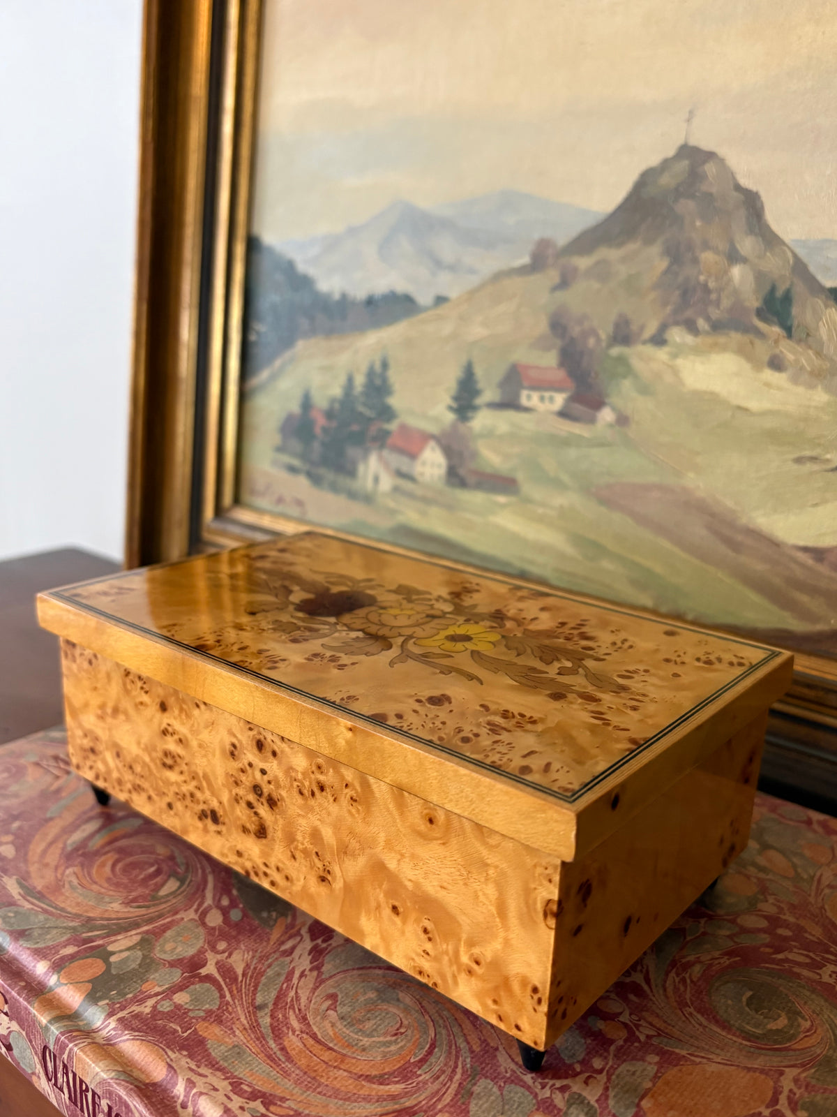 Italian Burl Wood Music Box