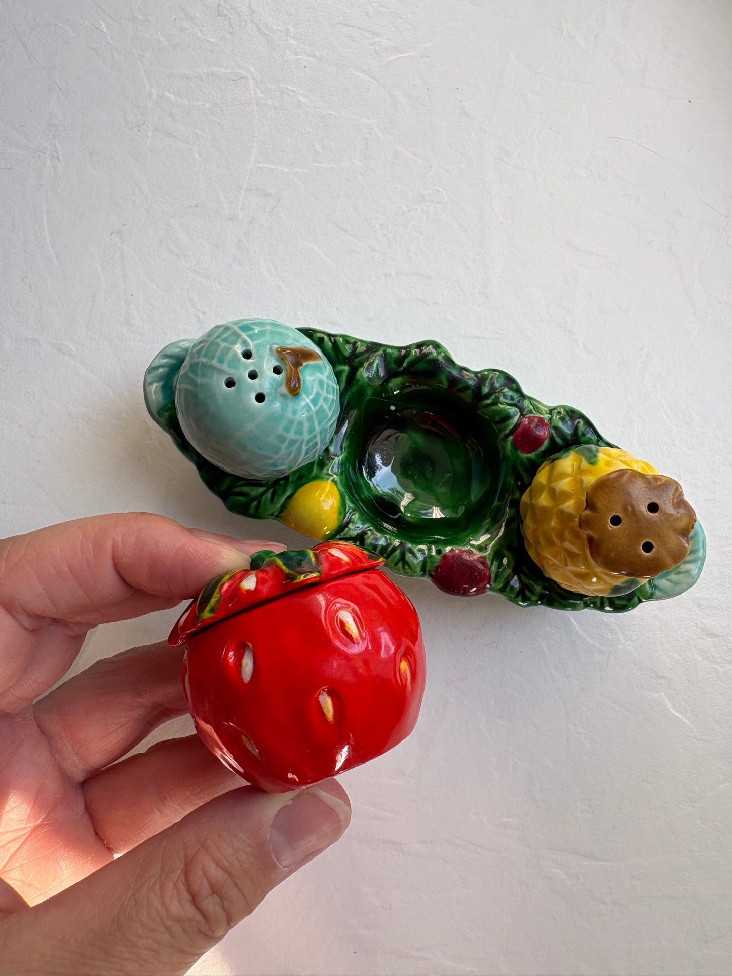 Japanese Fruit Basket Salt, Pepper, Sugar Dish