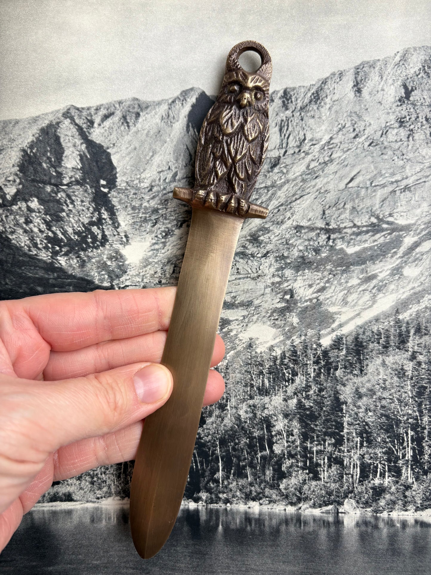 Brass-Plated Owl Letter Opener