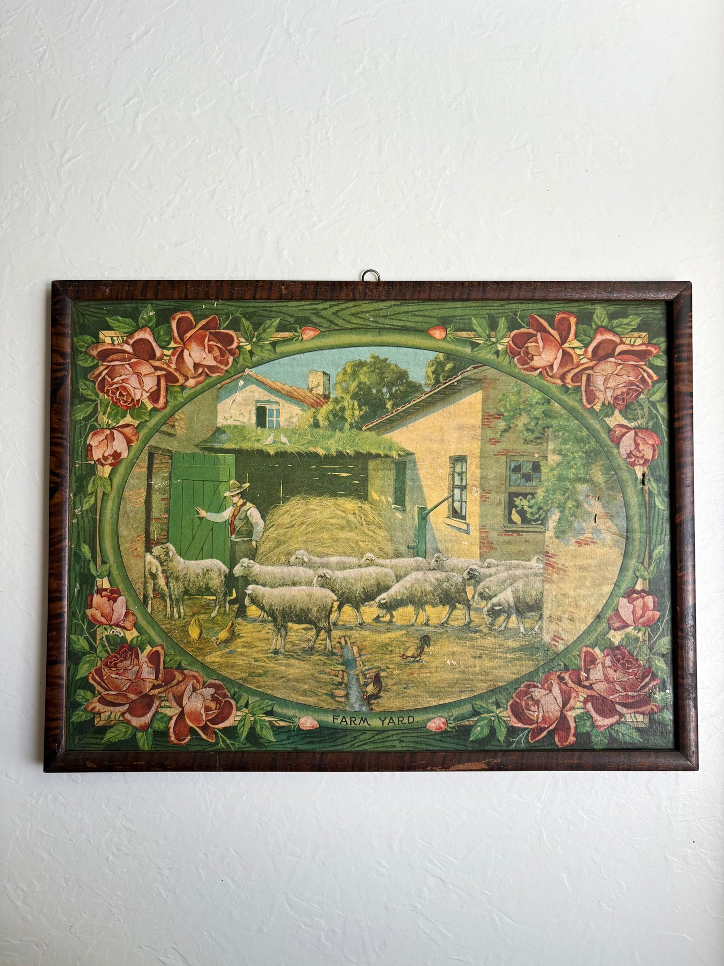 Farm Yard Art with Floral Border