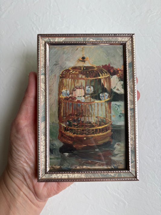 “The Cage” by Berthe Morisot in Vintage Frame