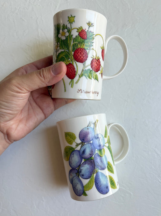 Nature’s Fruits Fine Bone China Mug Pair