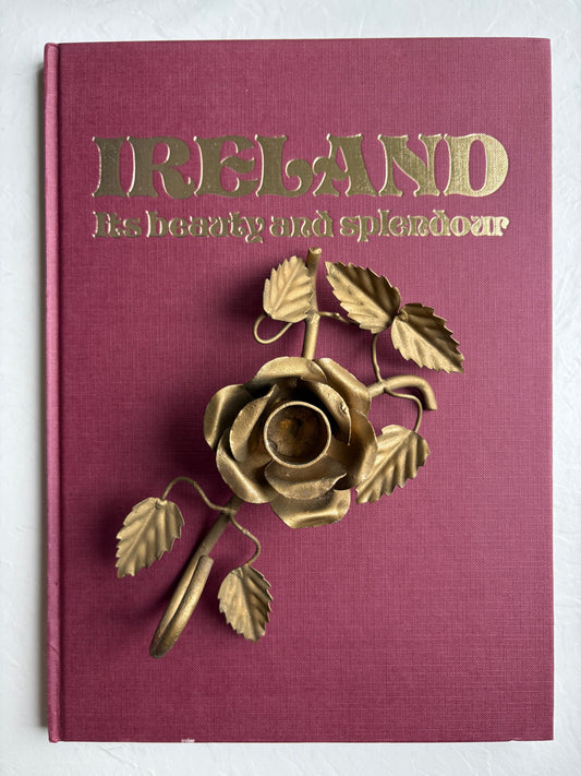 Gold-Tone Metal Rose Candle Holder