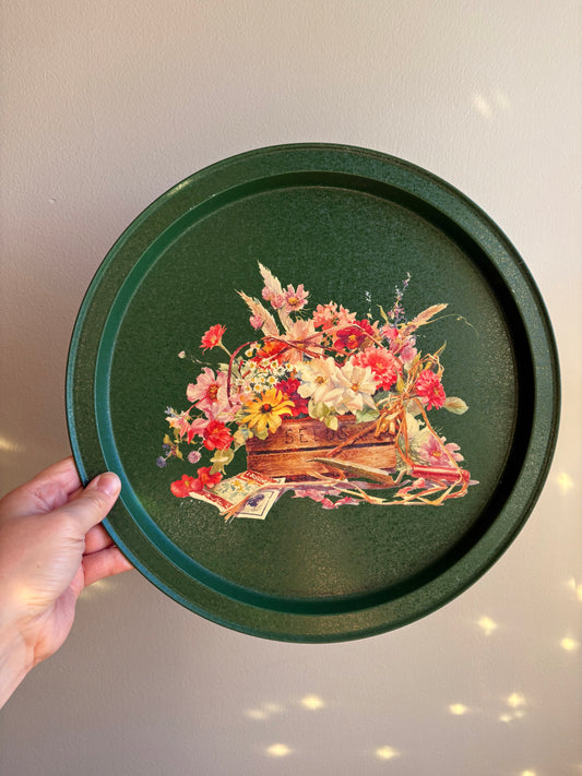 Floral Metal Tray
