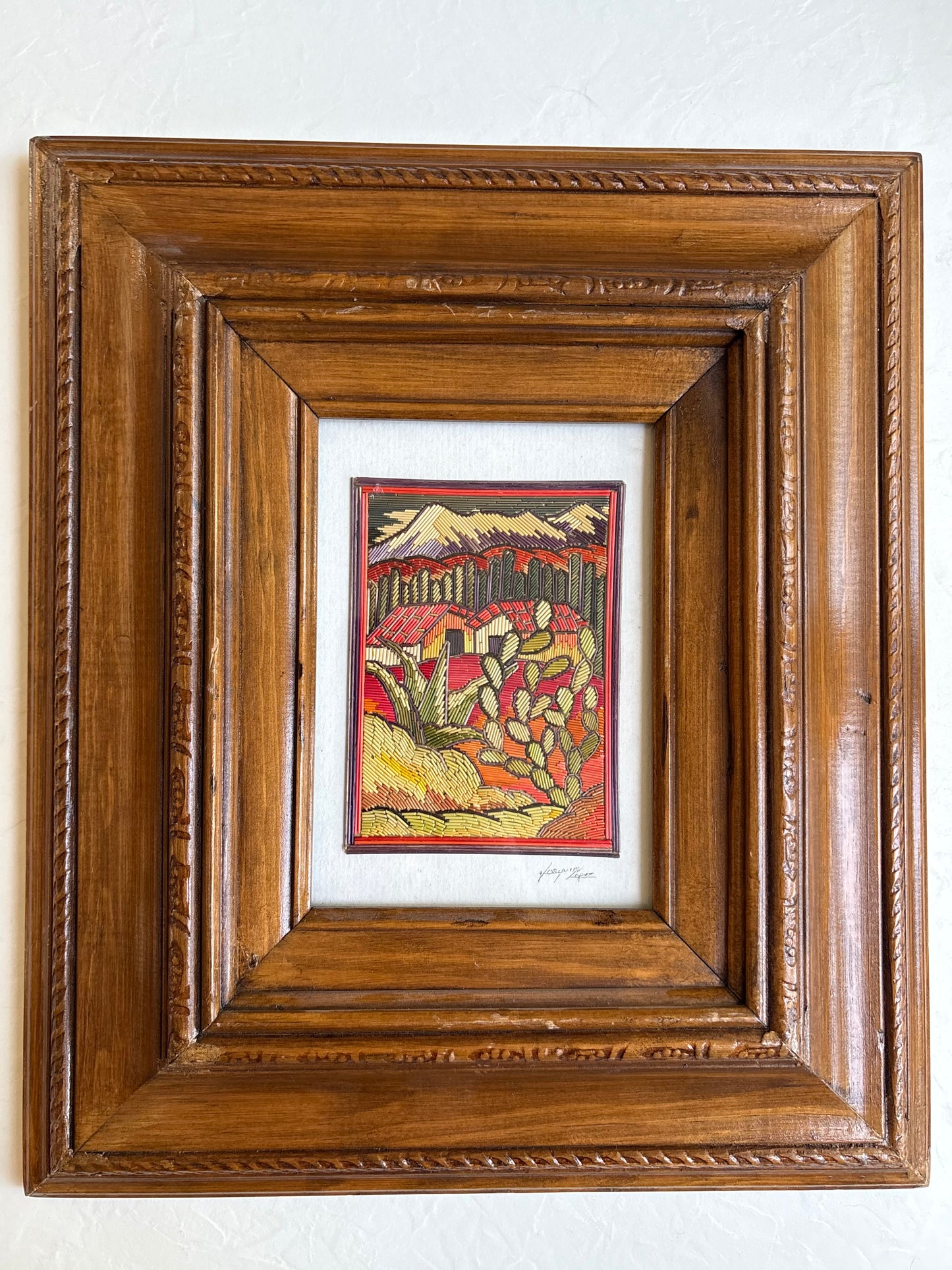Straw Mosaic Art in Wooden Frames