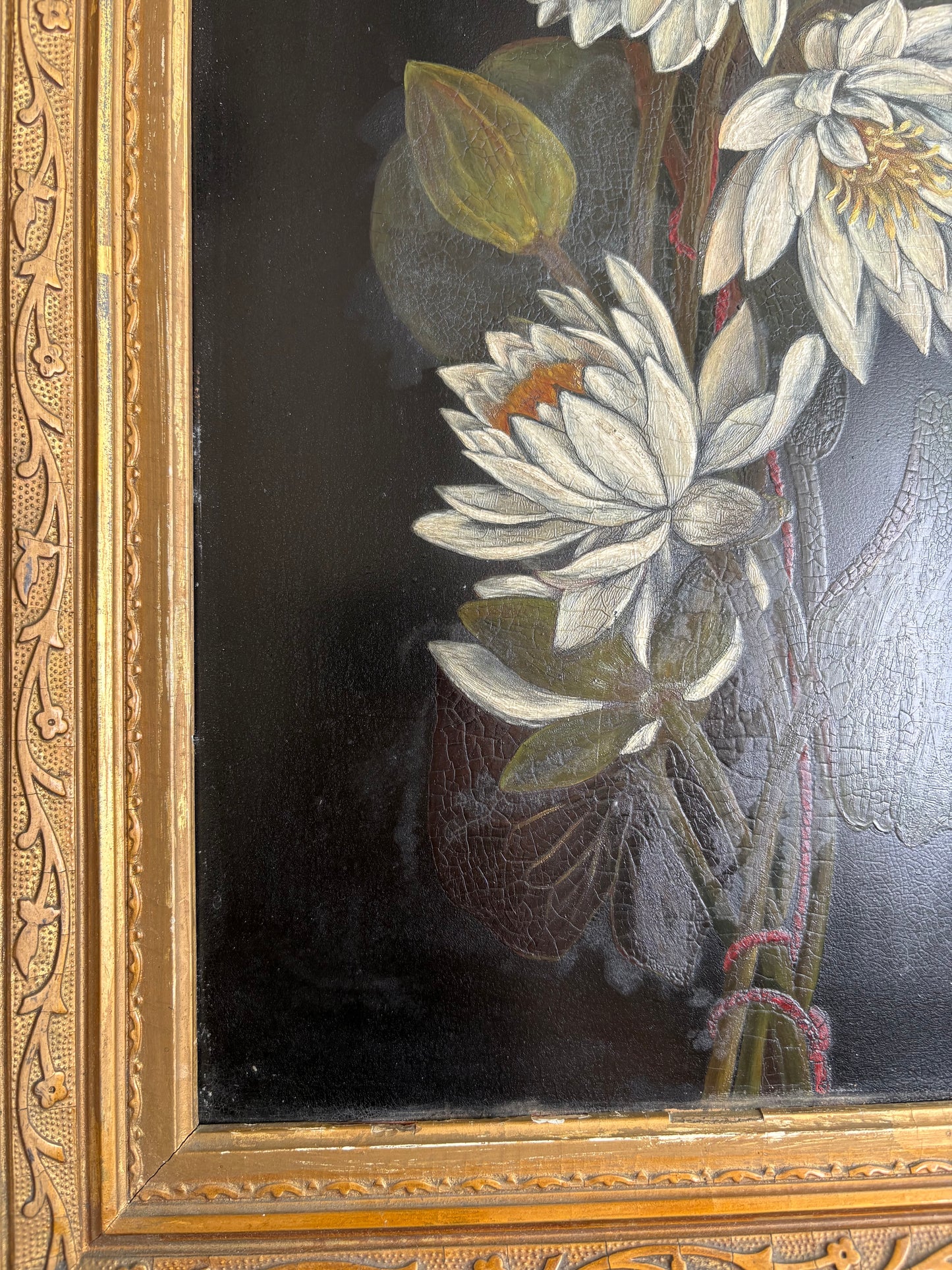 Antique Water Lilies Painting