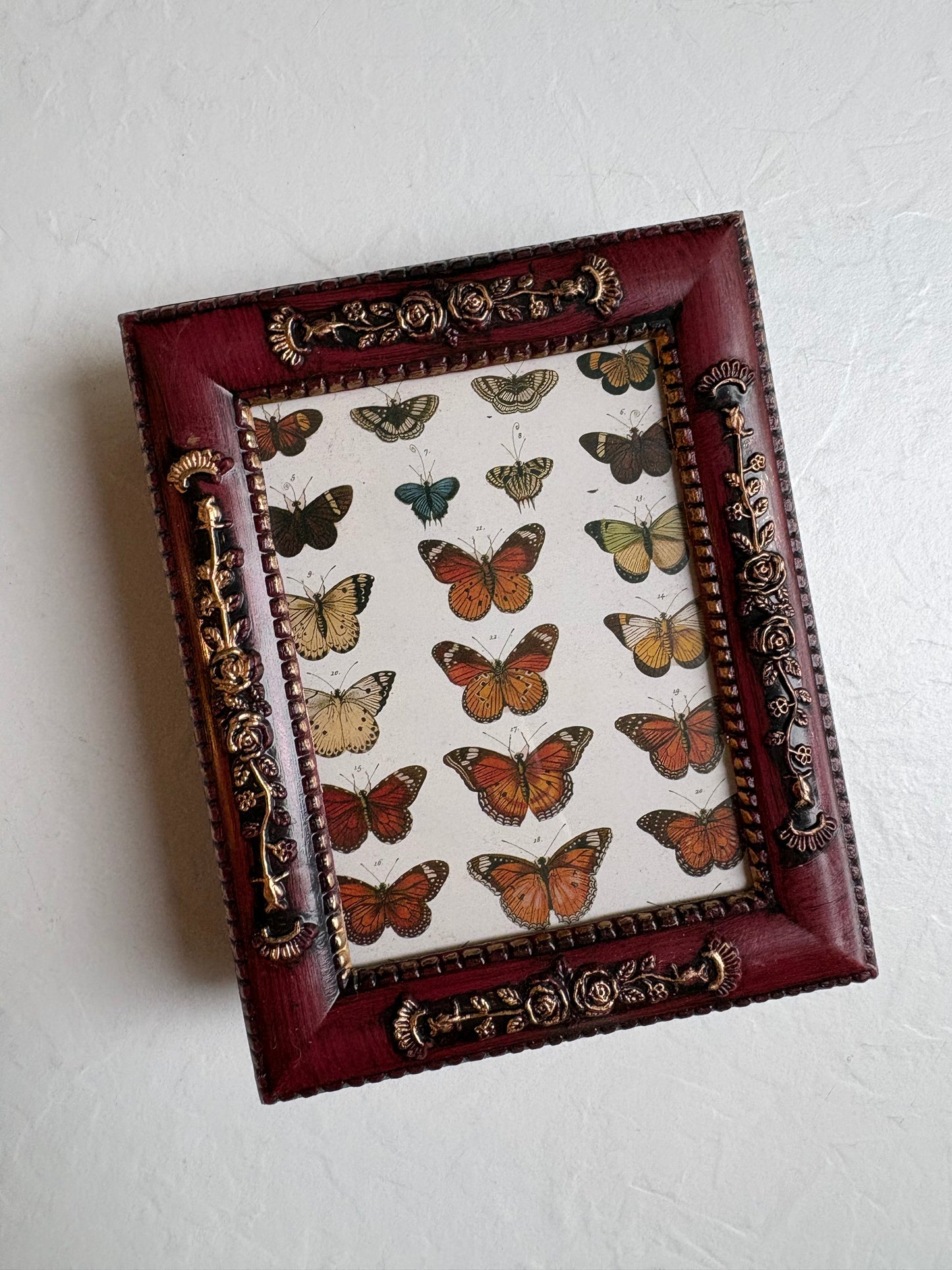 Victorian-Style Frame Box with Butterfly Print