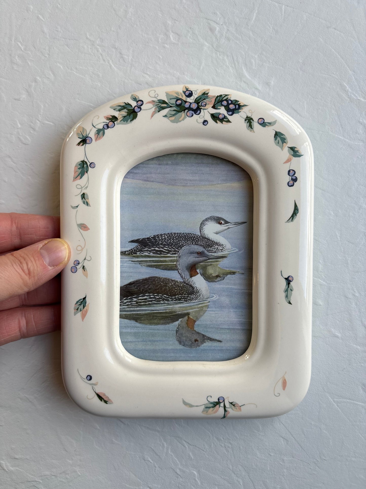 Loon Art in Ceramic Frame