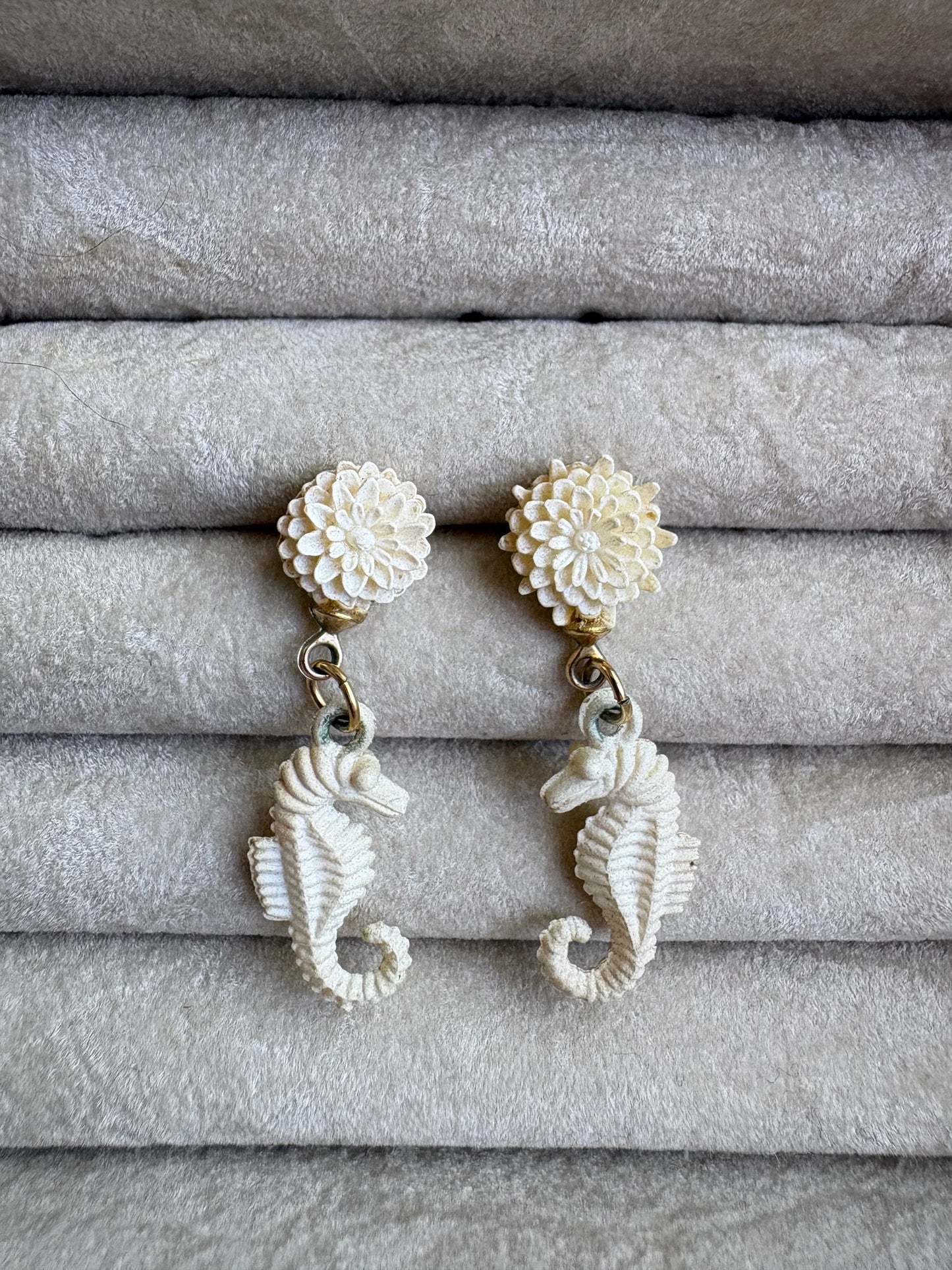 Floral and Seahorse Earrings