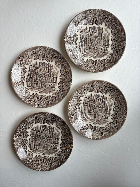English Ironstone Dickens Series Saucers