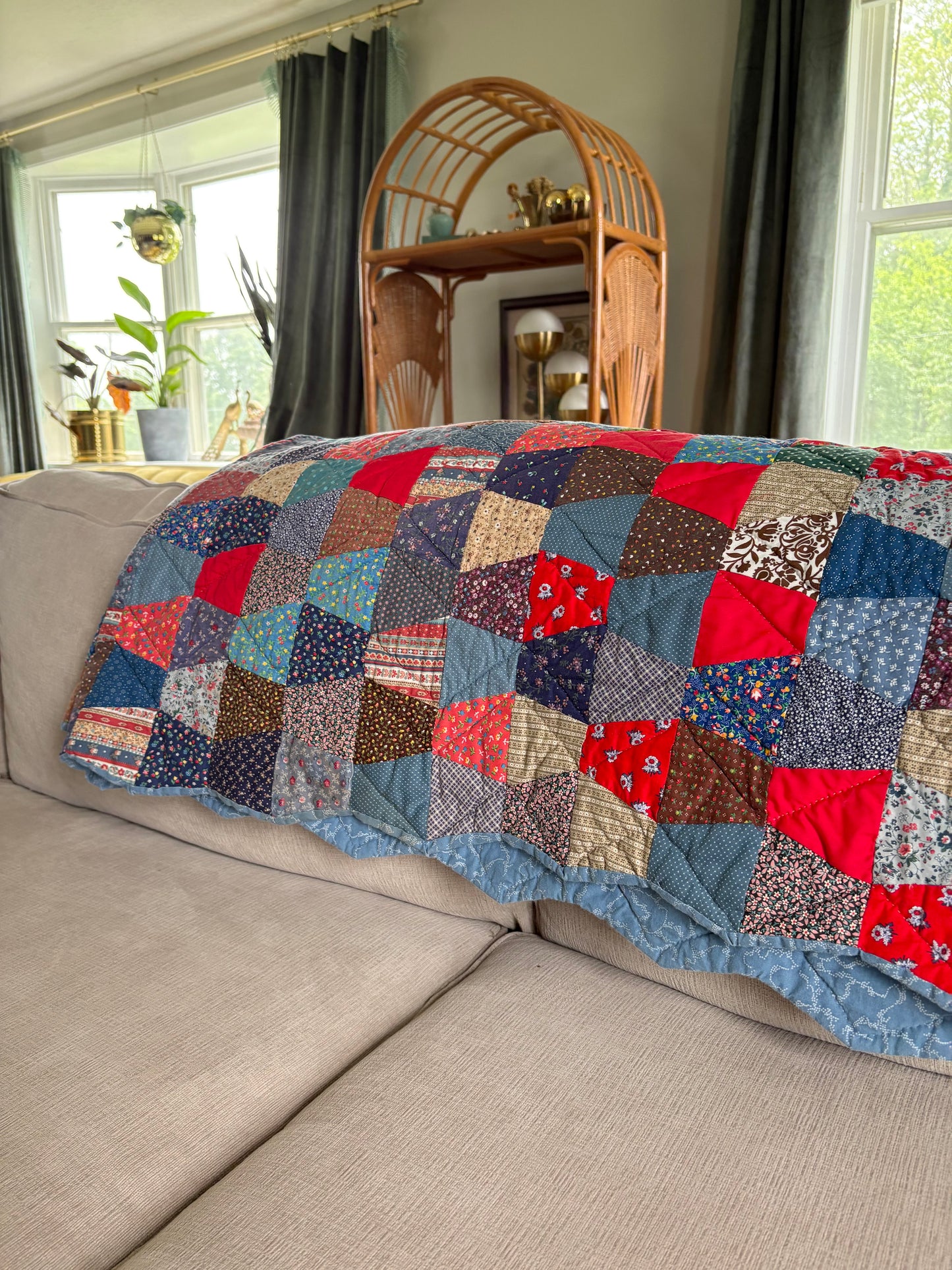 Vintage Handmade Patchwork Quilt