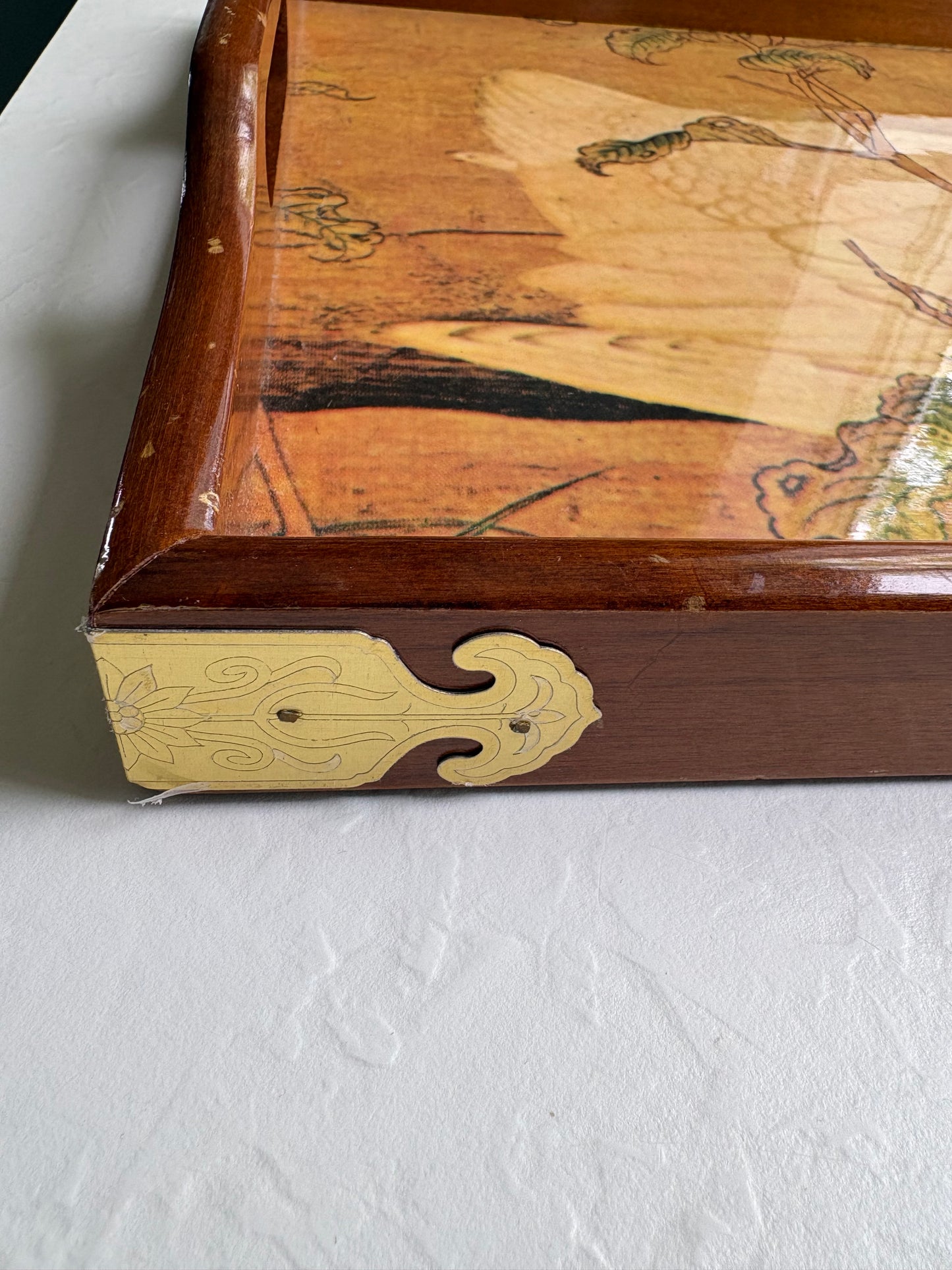 Wooden Swan Tray With Lacquer Finish