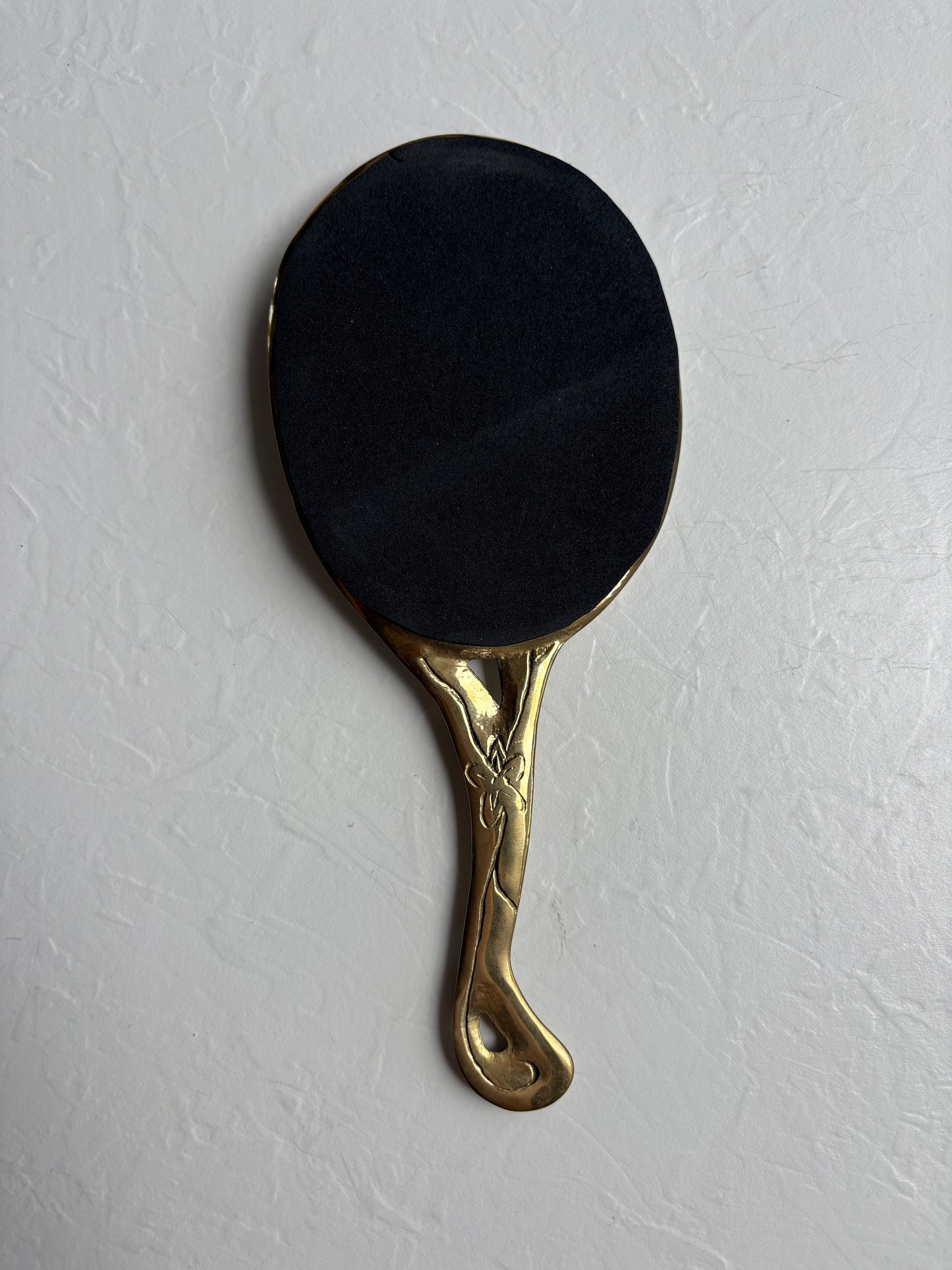 Art Nouveau Brass Hand Mirror