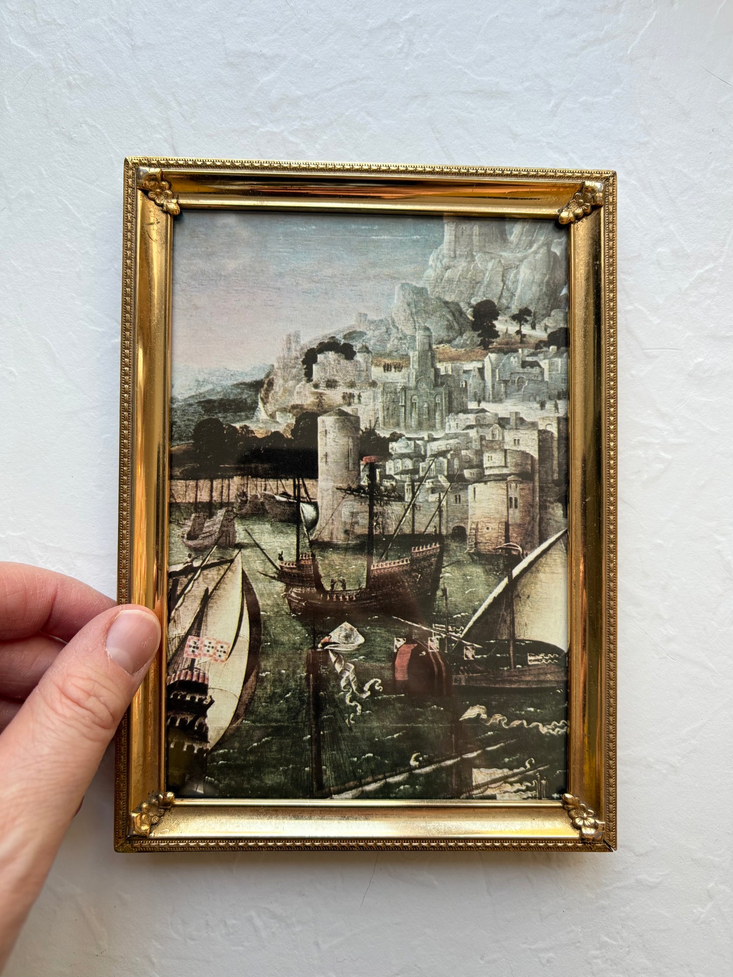 Seaside Print in Brass Frame